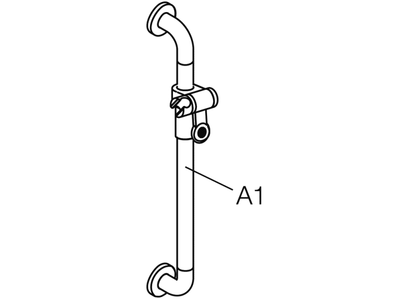 801.33D1S Держатель для душа, нестандартная длина HEWI HEWI active+  - Вид №3