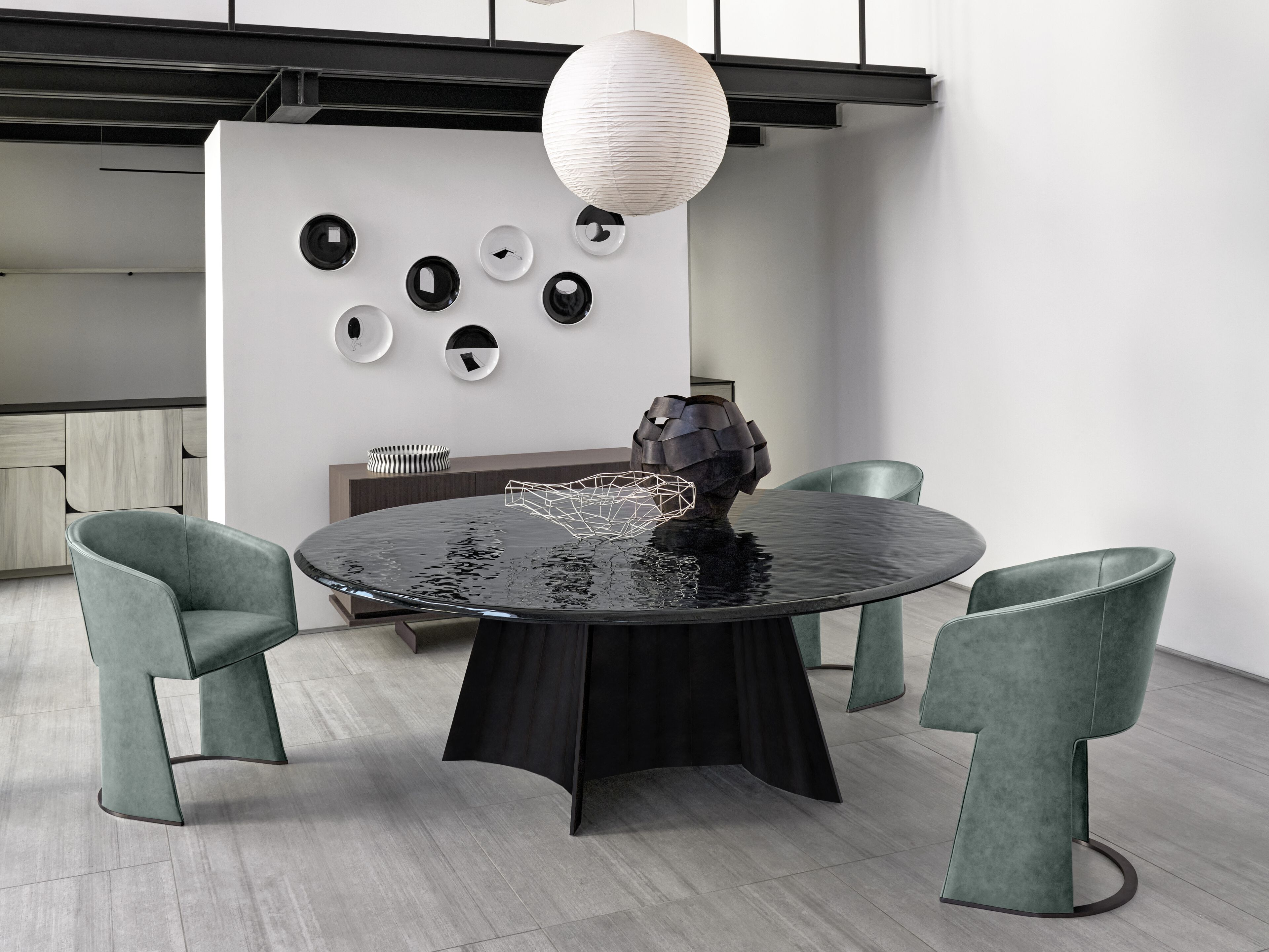 Круглый обеденный стол из железа и стекла Arketipo AVALON ARCH-00145435 - Вид №2