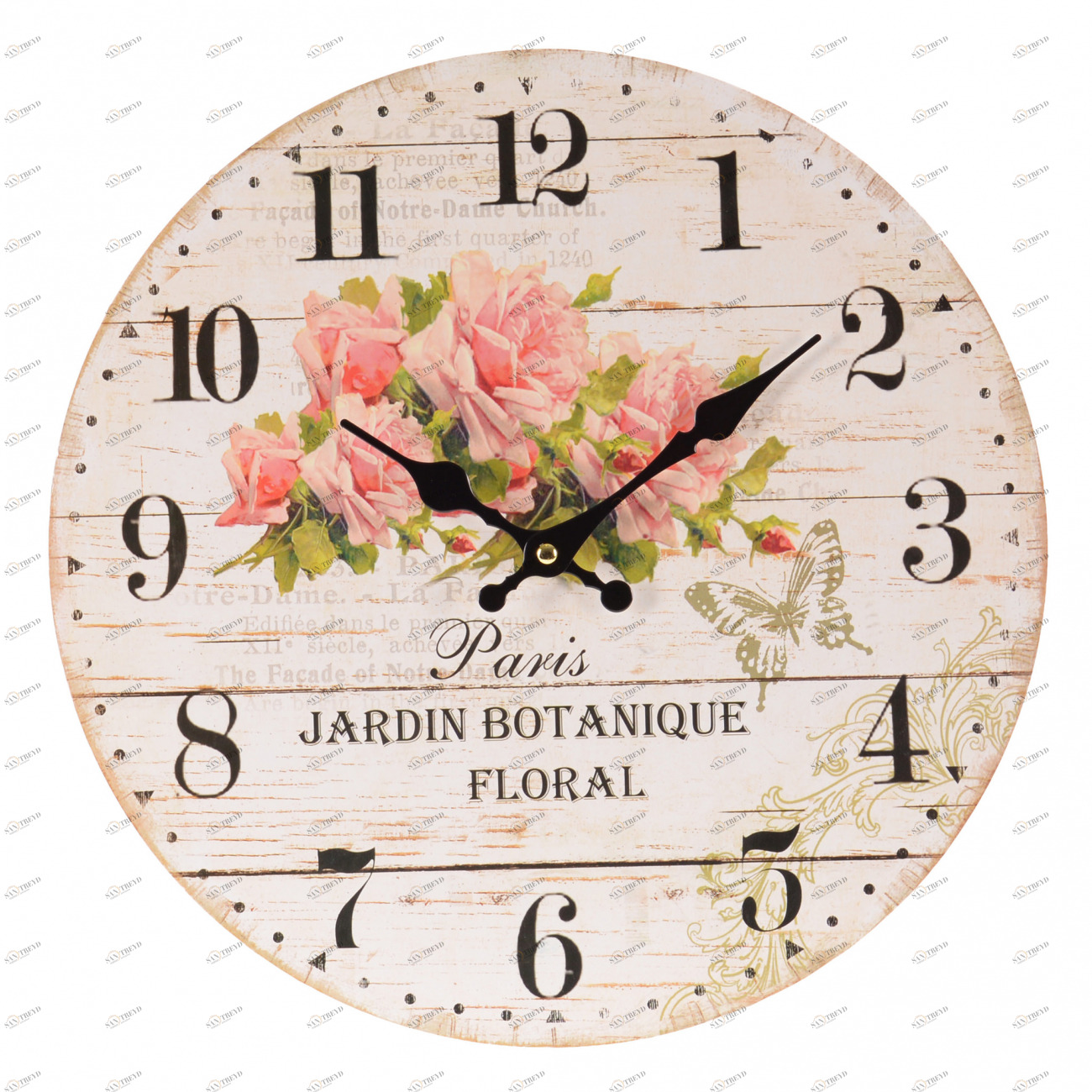 Часы настенные Marina TO4ROOMS ЦВЕТЫ 213288 Бежевый;розовый 