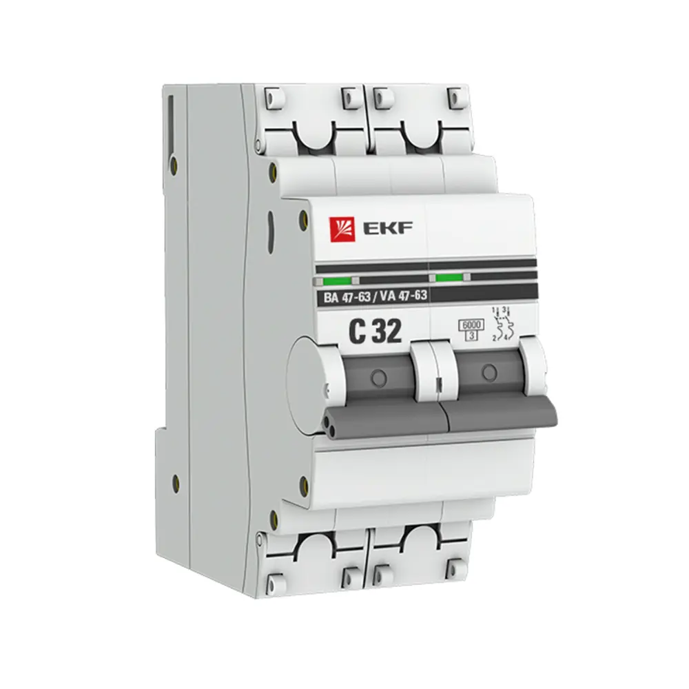 Автоматический выключатель EKF PROxima ВА47-63 2P C32 А 6 кА mcb4763-6-2-32C-pro 82421257 STLM-2039603 