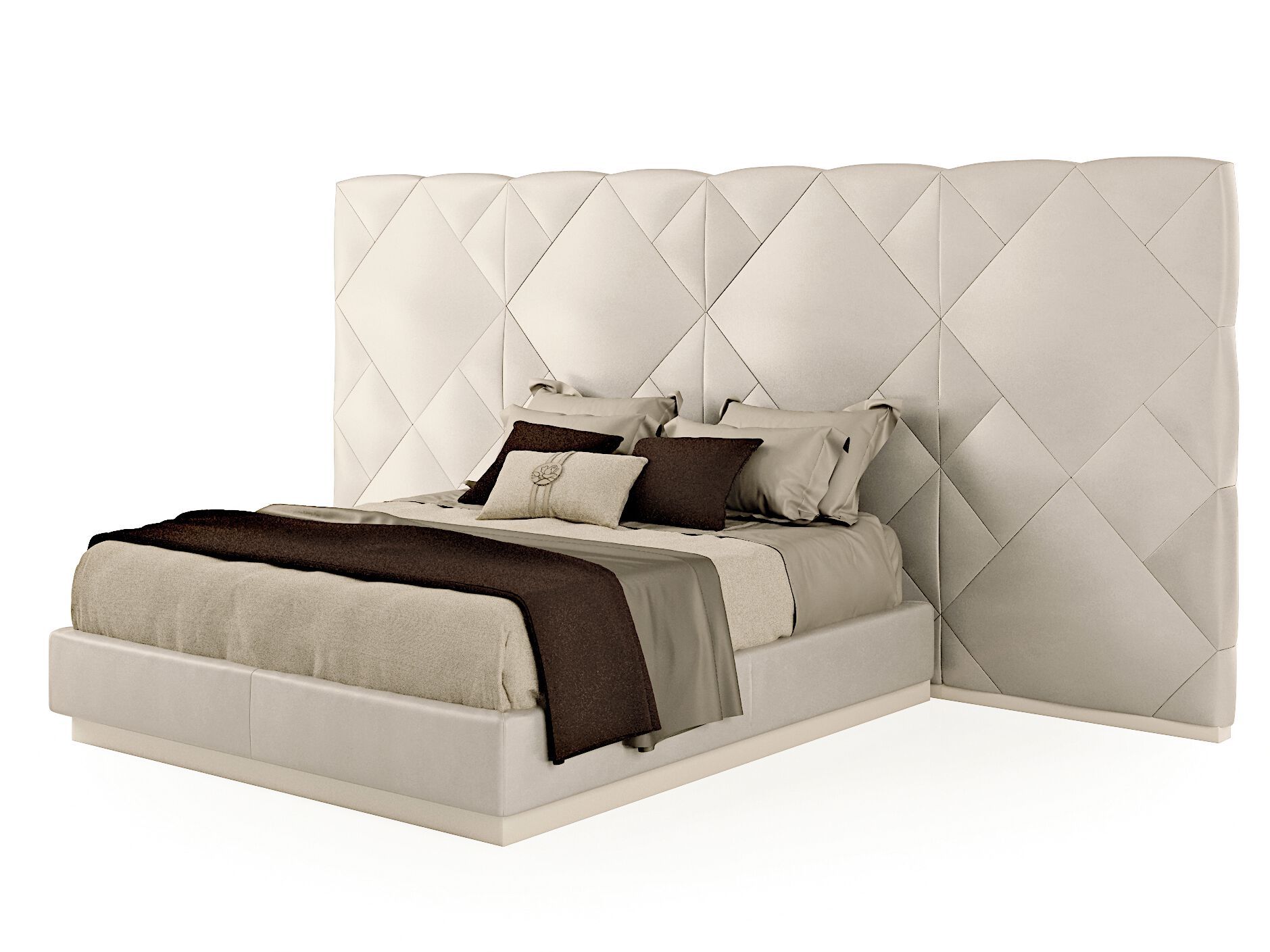 Кожаная двуспальная кровать с мягким изголовьем Bizzotto Italia Symphony-Infinity ARCH-00098581 - Вид №6