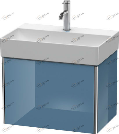 XS406704747 Тумбочка подвесная компакт XSquare #XS4067 584 x 390 мм Каменно-синий глянцевый лак Duravit