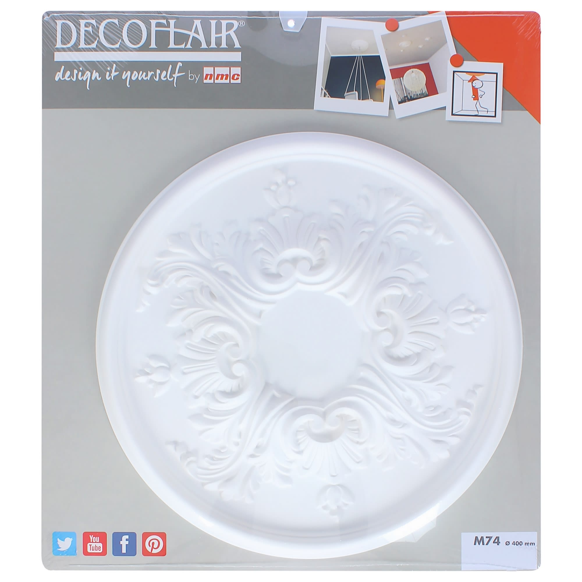 16877368 Розетка потолочная полиуретановая М74 D 40 см Santreyd  - Вид №3