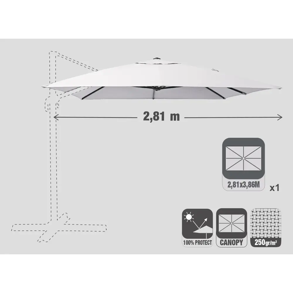 NATERIAL Пляжный зонт-тент 290×390 см бежевый для сада и отдыха 82232826 STLM-0022481 - Вид №10