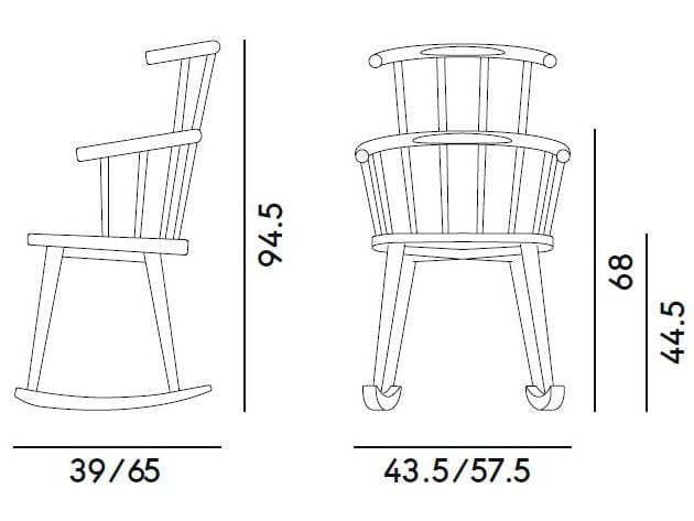 Кресло-качалка из бука с подлокотниками с высокой спинкой Billiani W ARCH-00111222 - Вид №6