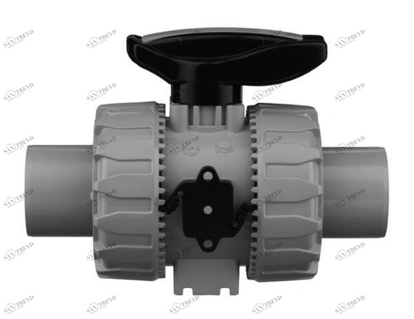 SANIT 123447000063 2-ходовой шаровой клапан D 20-63, ВКД DualBlock®, ПВХ-C, цапф 