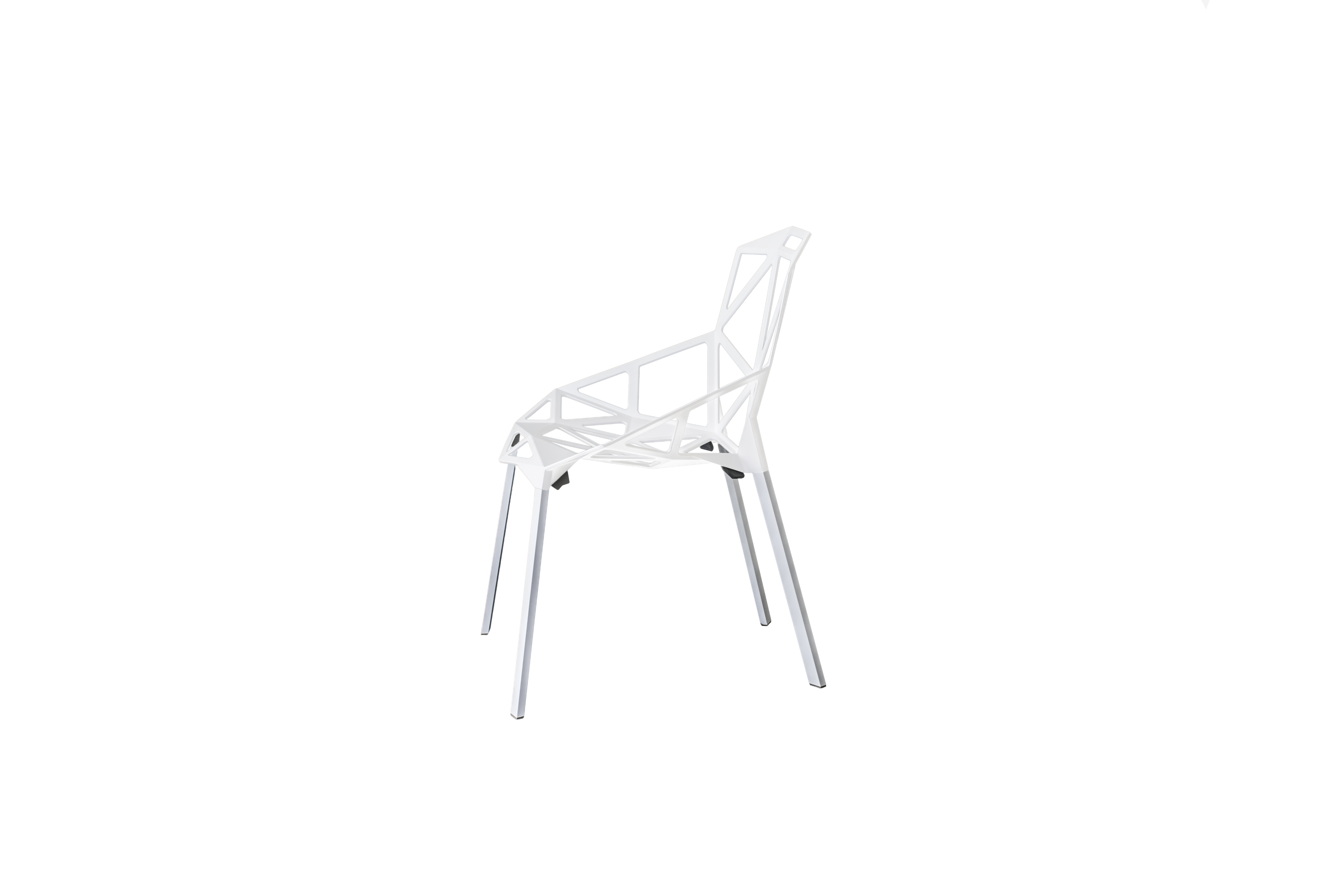 Magis Chair One SD460 Стул белый, выполнен полностью из алюминия в цвете ножки - сиденье: white 5110 - white 5110. - Вид №4