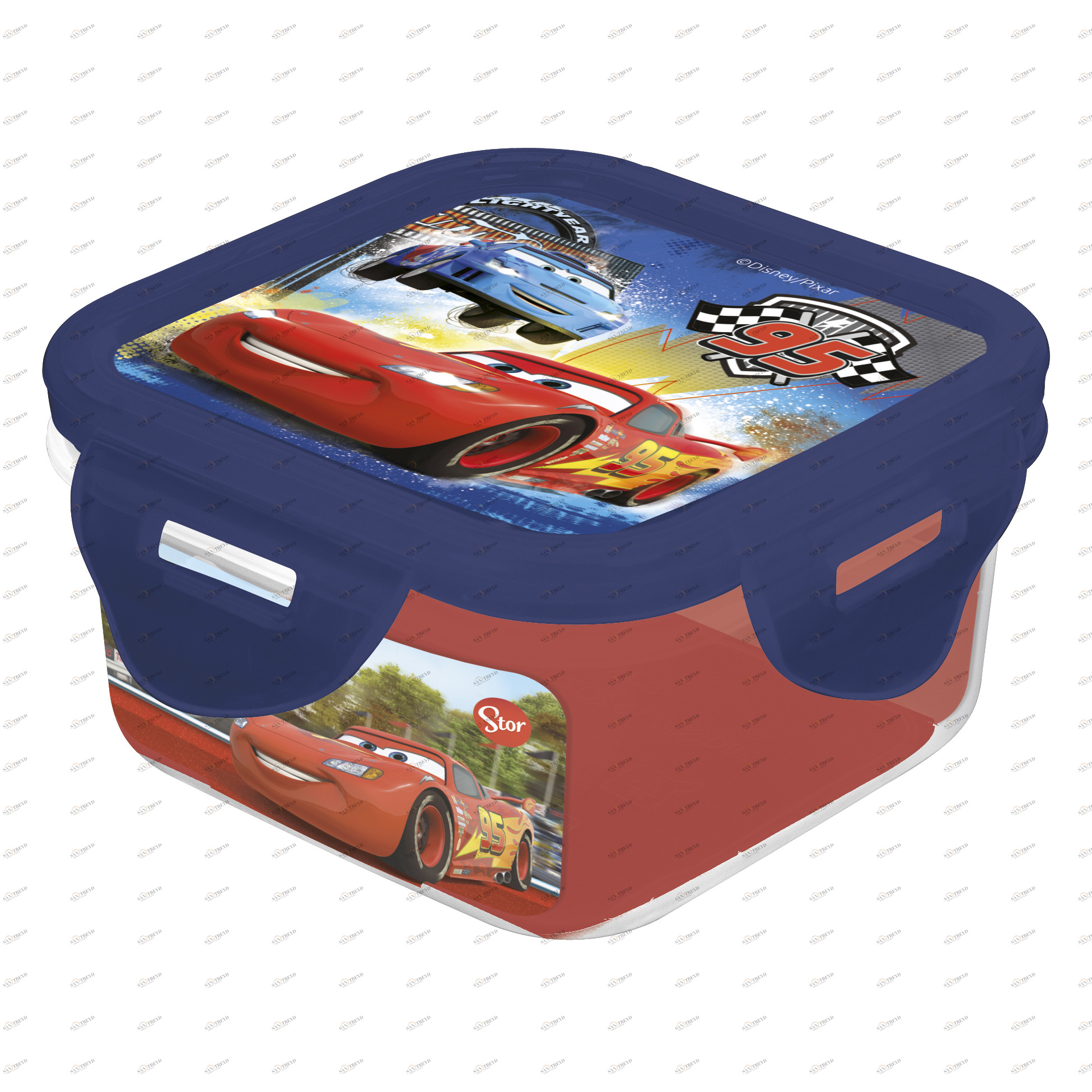 Контейнер пластиковый квадратный "Тачки. Грани гонок", 290 мл STOR ТАЧКИ 335643 Синий Santreyd 