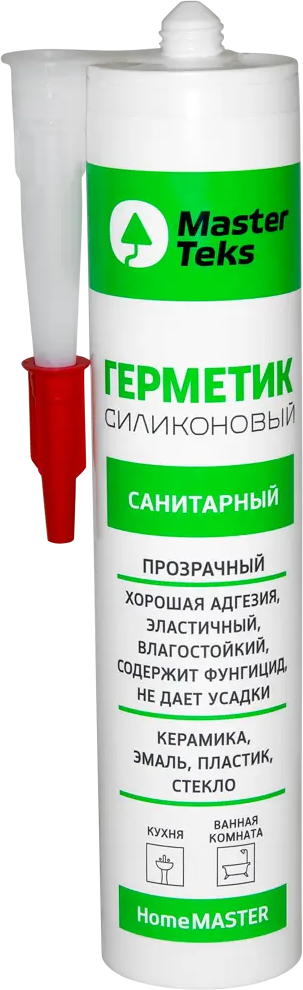 Силиконовый герметик MasterTeks санитарный прозрачный 260 мл 86408724