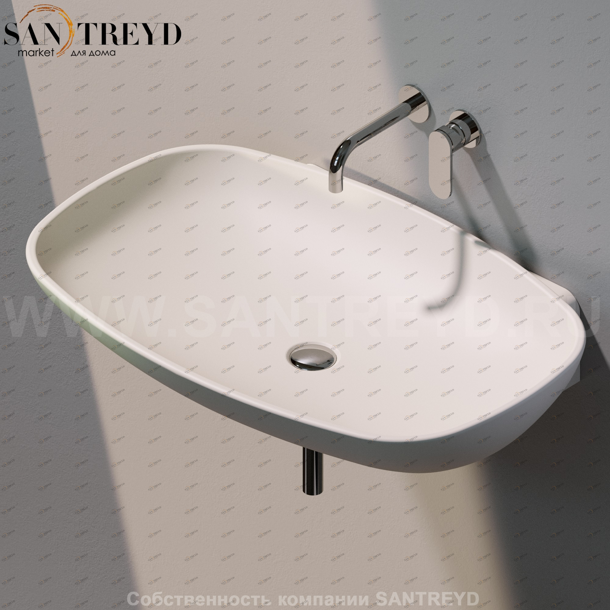 ND5080.9003 Подвесная раковина настенная прямоугольная Ceramica Flaminia Nuda бежевая