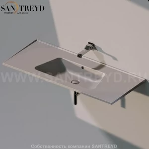 BM120L1019 Подвесная раковина настенная прямоугольная Ceramica Flaminia Bloom серая