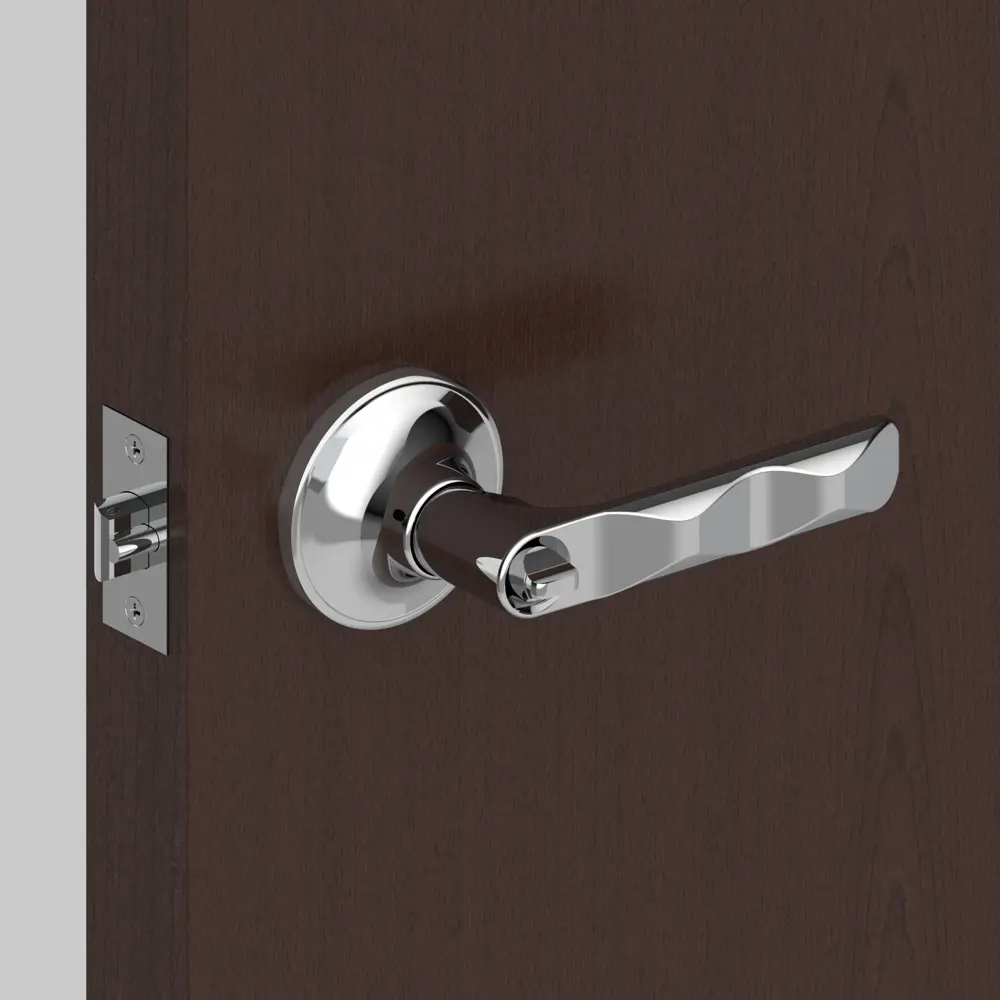 Ручка-защелка 624/BL PB-B с фиксатором ЦАМ, цвет хром FUARO STLM-2007849 - Вид №8