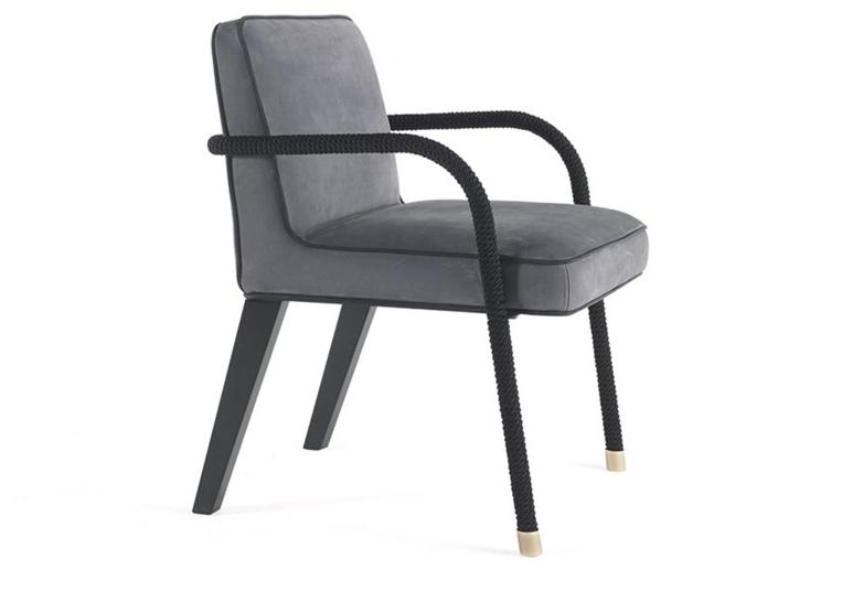 Gianfranco Ferré Home Мягкое кожаное кресло с подлокотниками Loop sun-id-1429738 - Вид №1