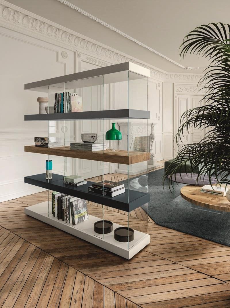 Lago Самонесущий открытый книжный шкаф из дерева и стекла Air sun-id-1401620 - Вид №10