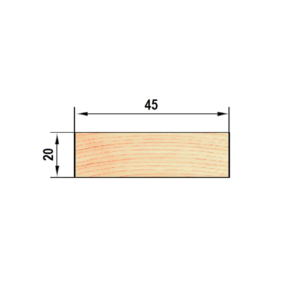 Рейка строганая 20x45x2000 мм хвоя сорт Норма ФГИС ЛК 15613483 STLM-2201737 Santreyd  - Вид №1