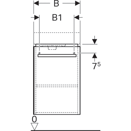 862040000 Шкафчик для раковины Geberit Renova Compact, с одной дверью, с укороченным вылетом Geberit  - Вид №3