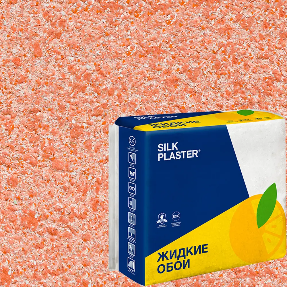 Жидкие обои SILK PLASTER Absolute А424 в оранжевом цвете 82736054 STLM-0035081