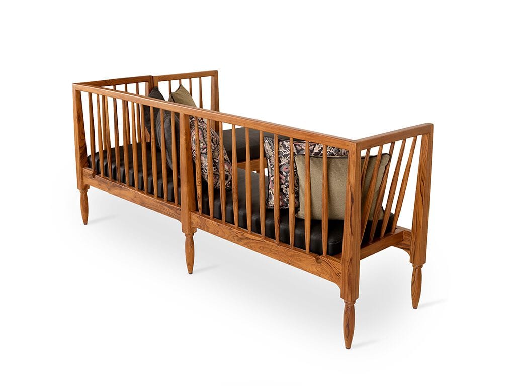 Угловая скамейка из тикового дерева со спинкой Alankaram ISTE ARCH-00054043 - Вид №2