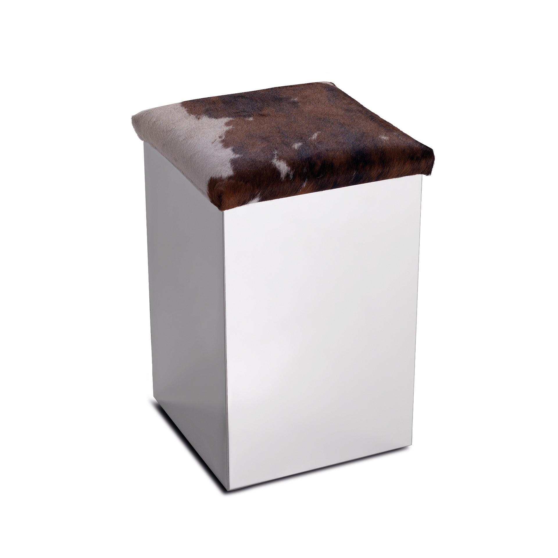 PB01/NX/11-22-33 3SC Маленькая корзина для белья из нержавеющей стали Aisi 304 Сиденье из экокожи Classico Treesseci 3SC