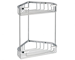 2481(13) Gedy, решётка угловая 2-х уровневая, высота 27 см, цвет хром