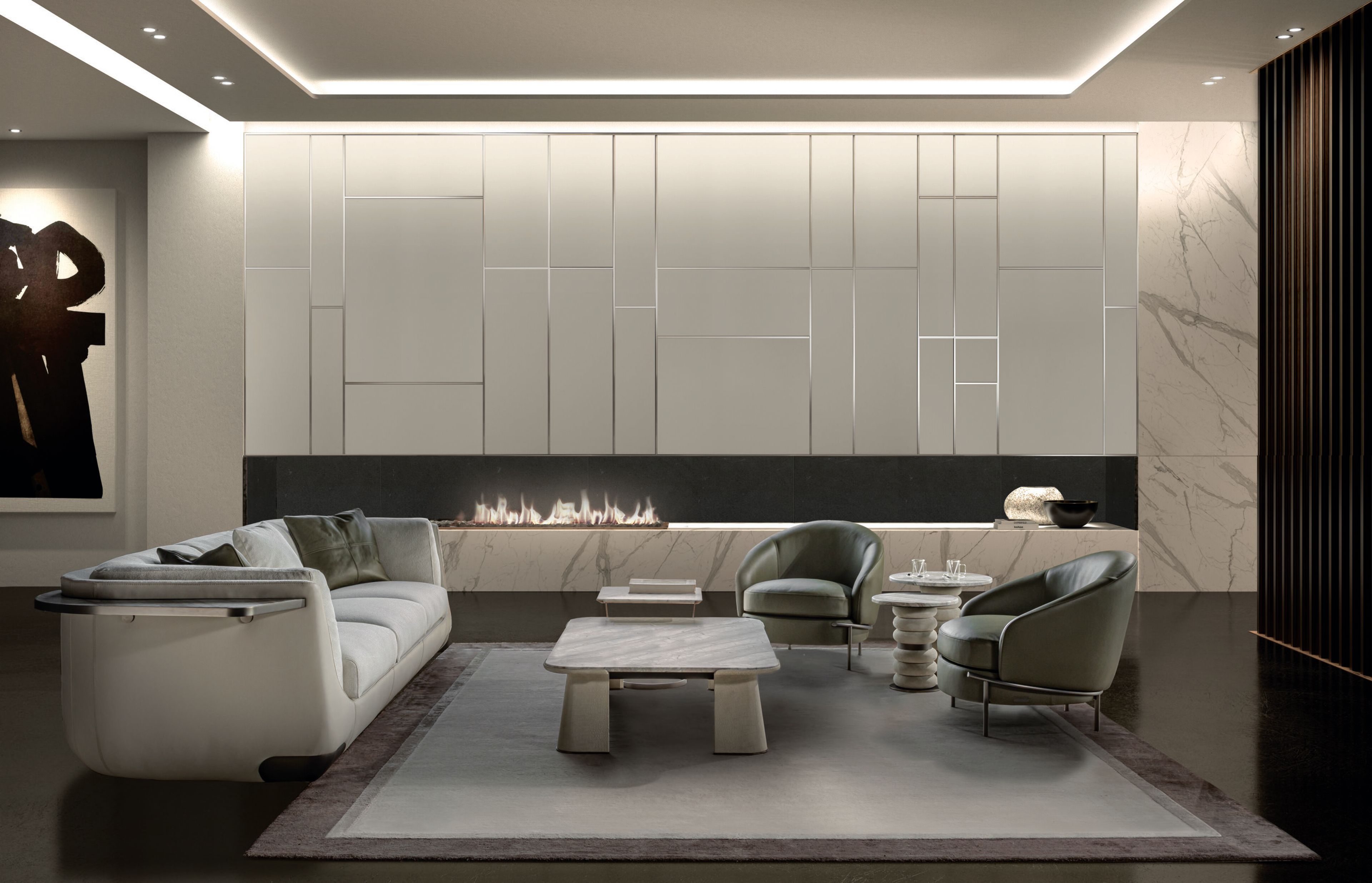 Деревянная обшивка Longhi Алюминиевые шикарные двери ARCH-00125824 - Вид №1