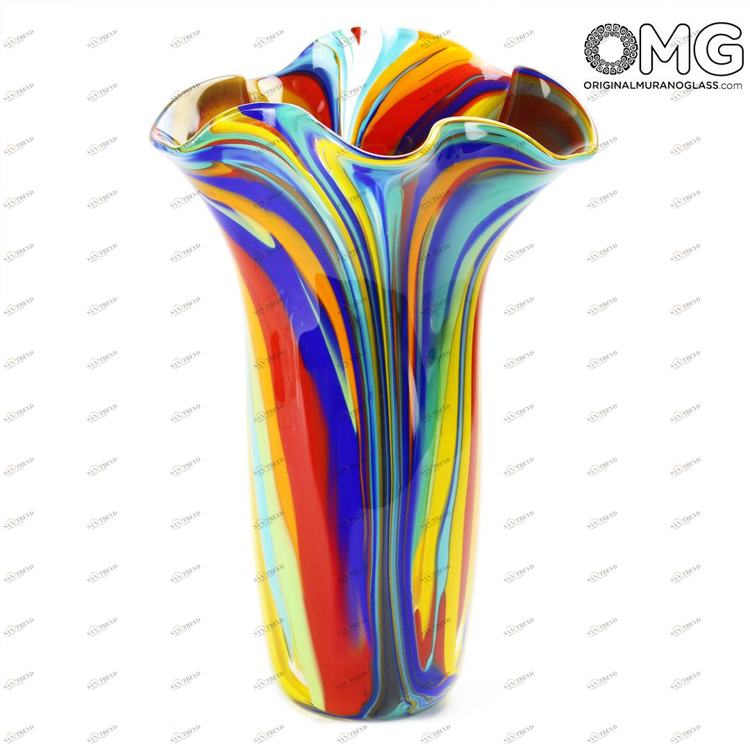 4686 ORIGINALMURANOGLASS Ваза Жёлтый Тюльпан - муранское стекло 17 см 
