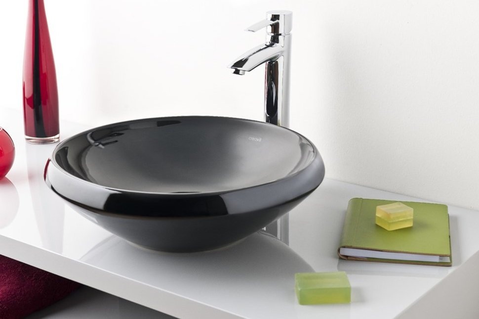 MN045-00SI00E-0000 Раковина MN045.4 ЧЕРНАЯ Creavit  - Вид №1
