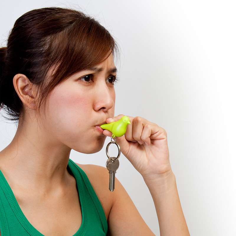 QL10124-WH-WH-OR Держатель для ключей двойной sparrow белый-оранж Qualy  - Вид №2