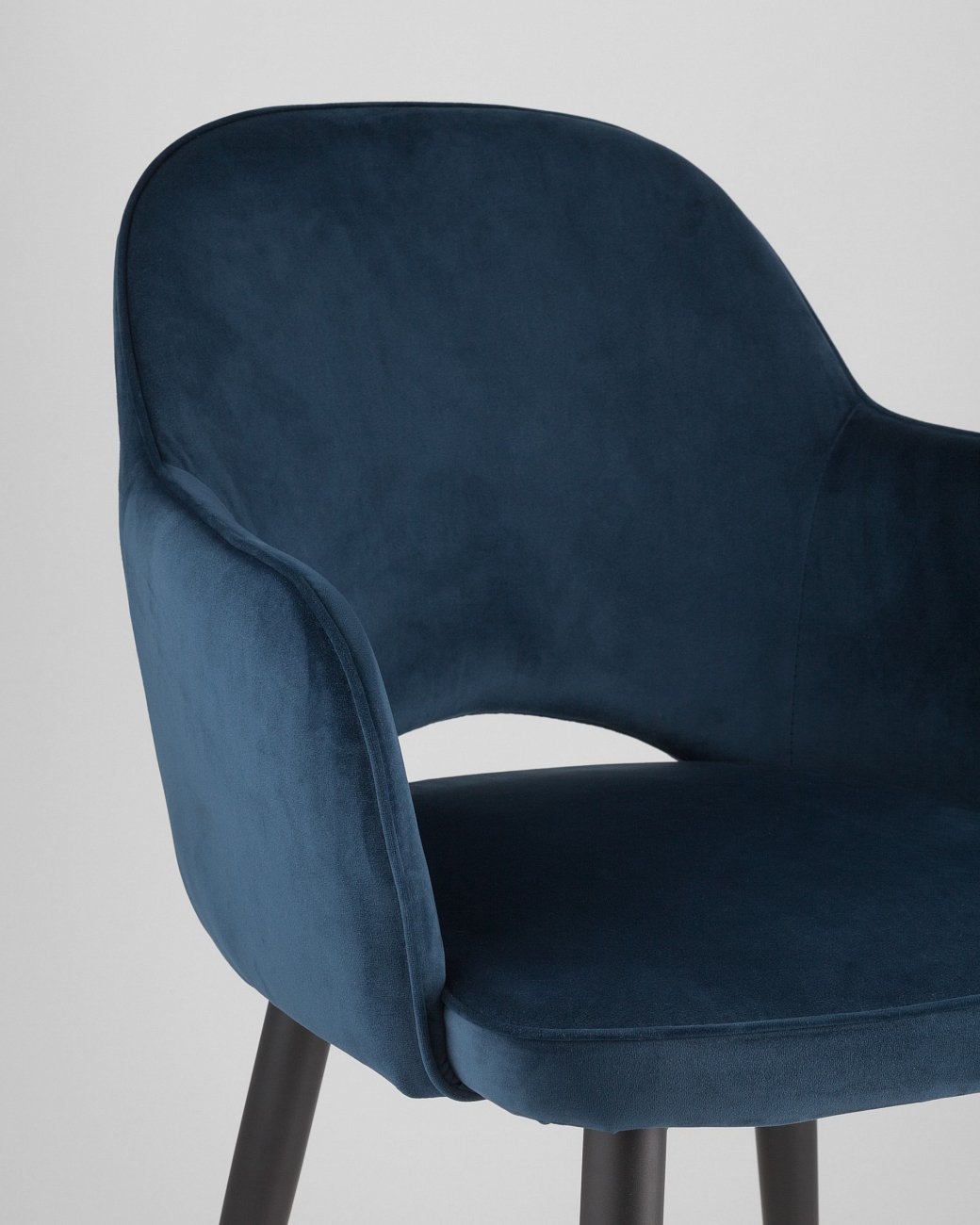 Стул с подлокотниками мягкий сине-зеленый с черными металлическими ножками "Венера" STOOL GROUP ДИЗАЙНЕРСКИЕ 00-3881944 Зеленый  - Вид №5