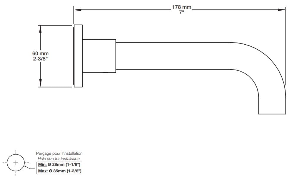 Дозирующий носик для настенной ванны BARIL BEC-0520-37 ARCH-00029192 - Вид №2