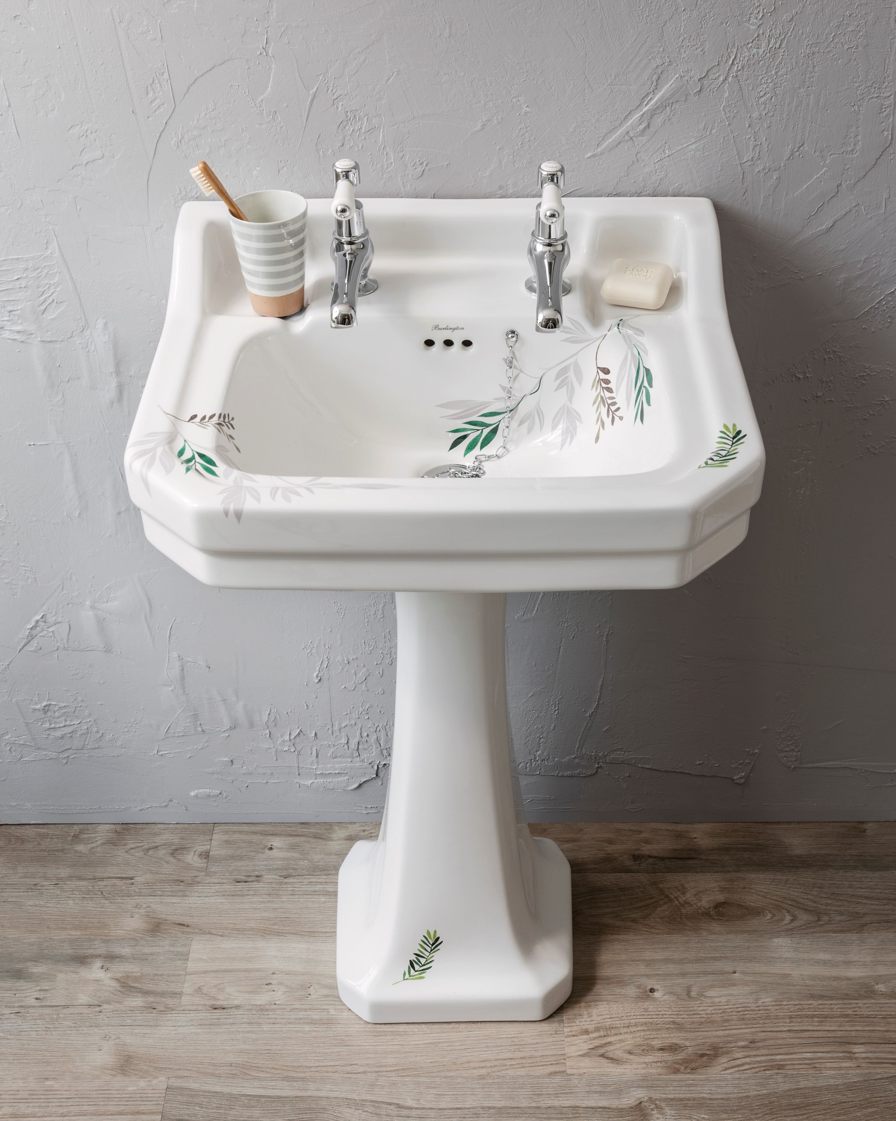 Прямоугольный умывальник из стекла на колонне Burlington На заказ ARCH-00085302 - Вид №5