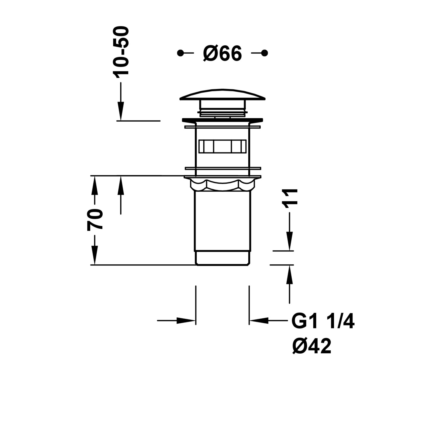 Сливной клапан Click-clack для умывальника с переливом-13454160 TRES Drain - Вид №1