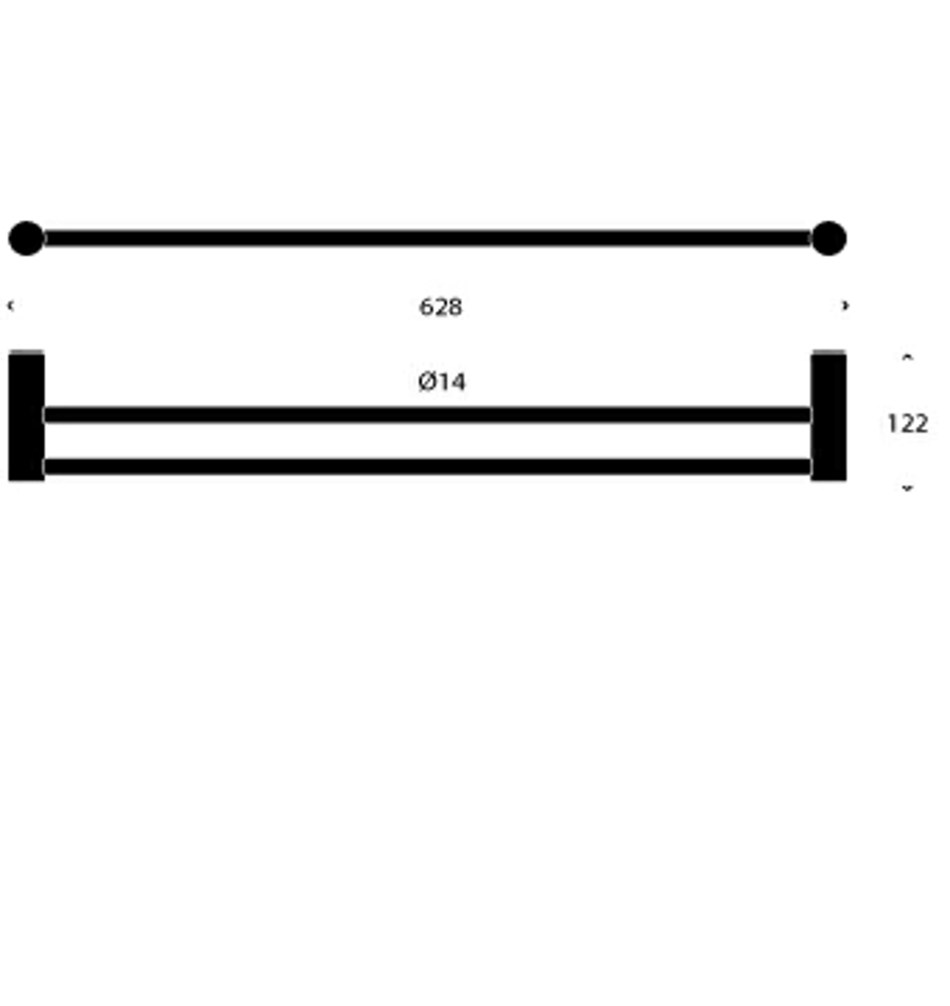 FROST Держатель для полотенца 4, 60cm » полированный. Нержавеющая сталь Полированный O1916-2  - Вид №3