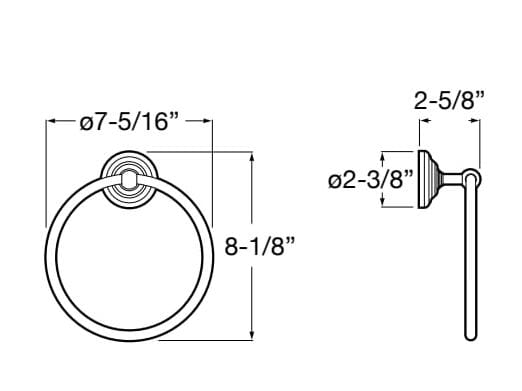 Держатель для полотенец с металлическим кольцом Roca Carmen ARCH-00083271 - Вид №3