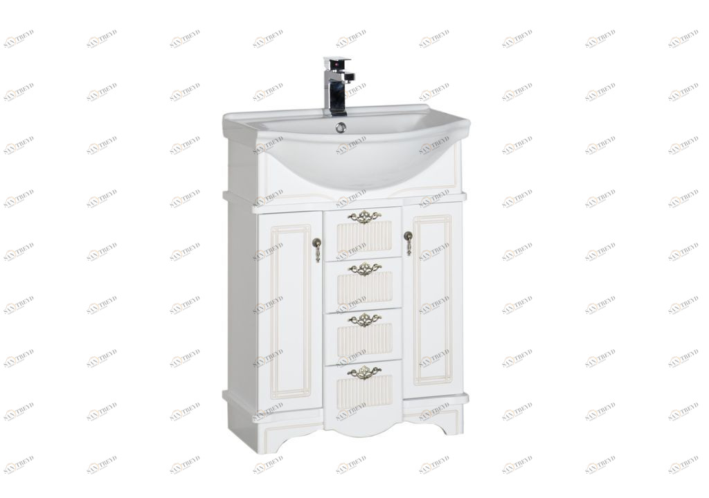 Тумба с раковиной Aquanet Луис 65 белый 0017144100170121