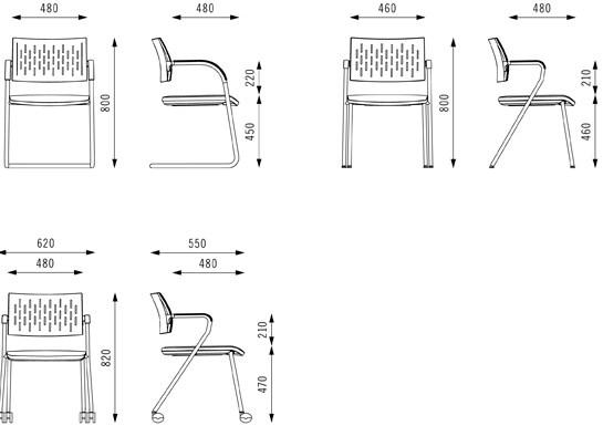 BENE Консольный стул для конференций с подлокотниками sun-id-1390109 - Вид №2