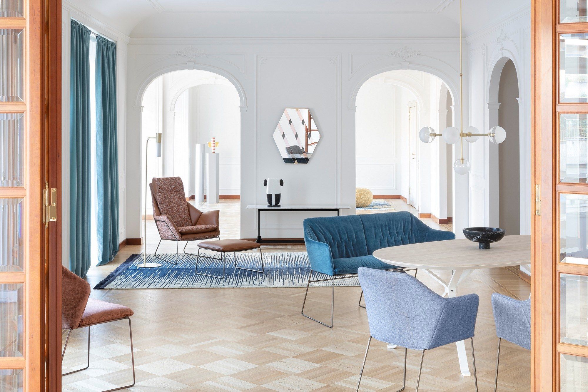 Кресло bergère из ткани с высокой спинкой Saba Italia Нью-Йорк ARCH-00039174 - Вид №4