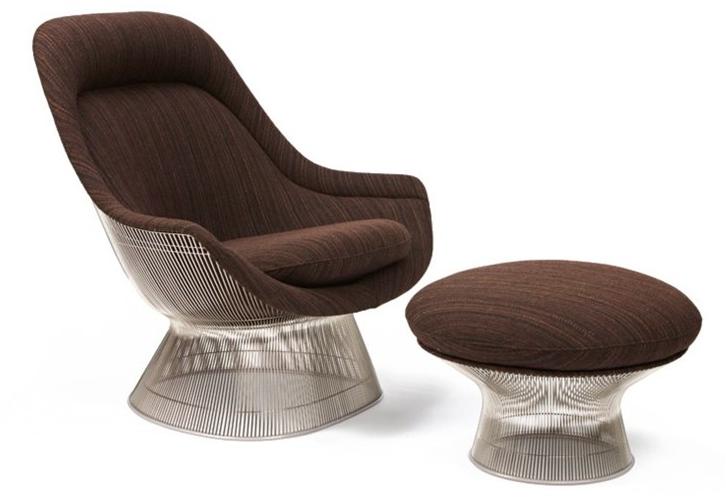 KNOLL Кресло из стали и ткани с подлокотниками Platner sun-id-1394845 - Вид №5