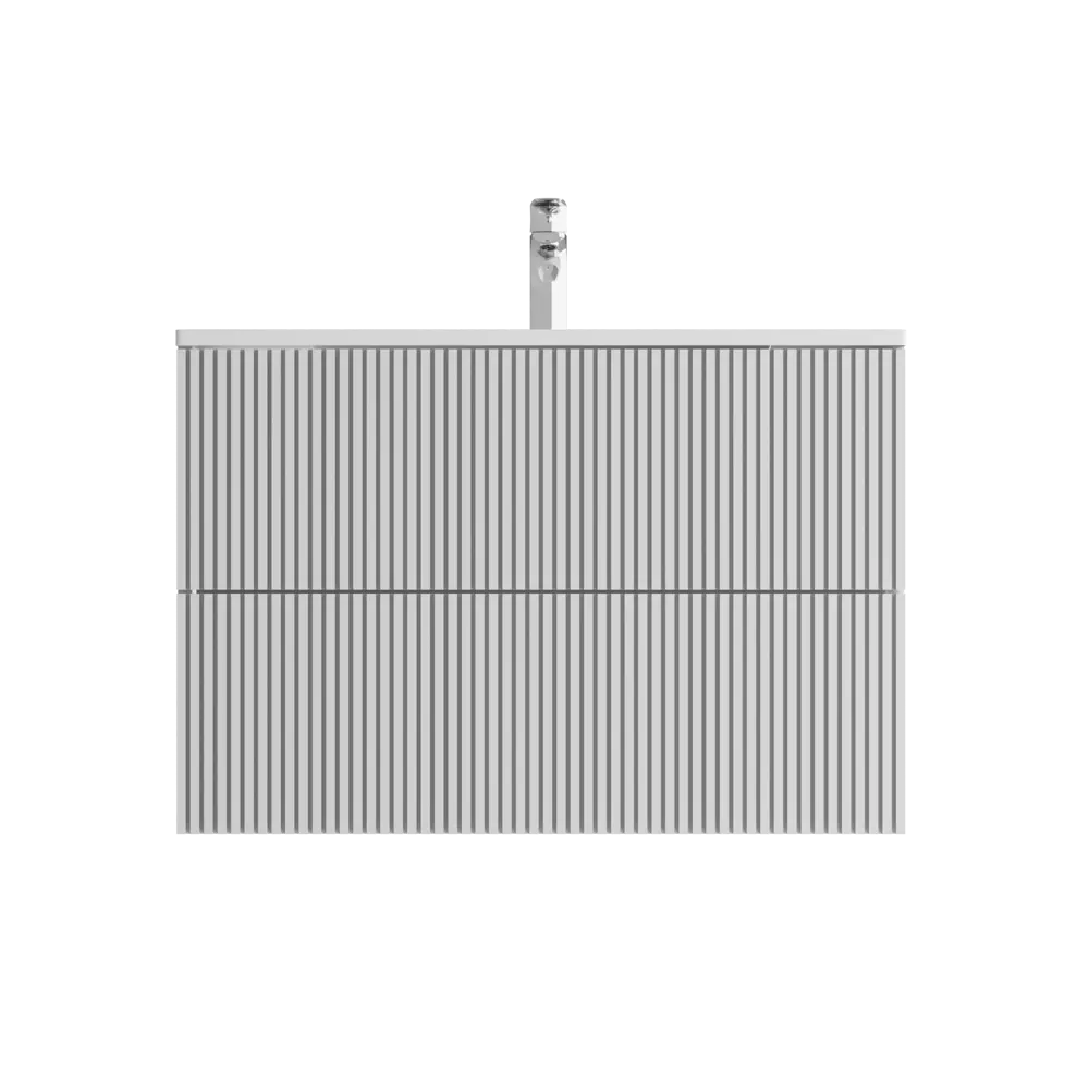 Тумба под раковину AM.PM Struktura подвесная 80 см МДФ/эмаль цвет белый вертикальные линии STLM-2158989