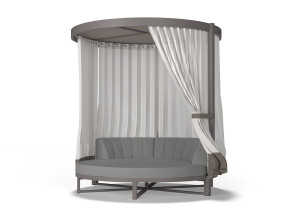 Круглая Садовая кровать из ткани с балдахином