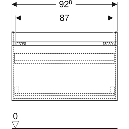 501.906.00.1 Шкафчик для раковины Geberit Renova Plan, с одним выдвижным ящиком и одним внутренним выдвижным ящиком Geberit  - Вид №52