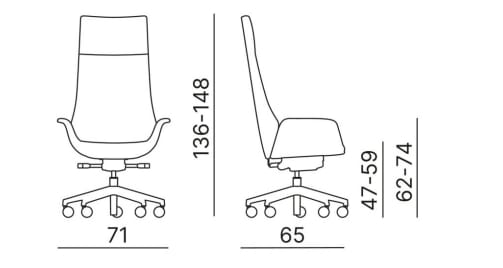 5-спицевое офисное кресло с высокой спинкой Kastel Kriteria ARCH-00055652 - Вид №3