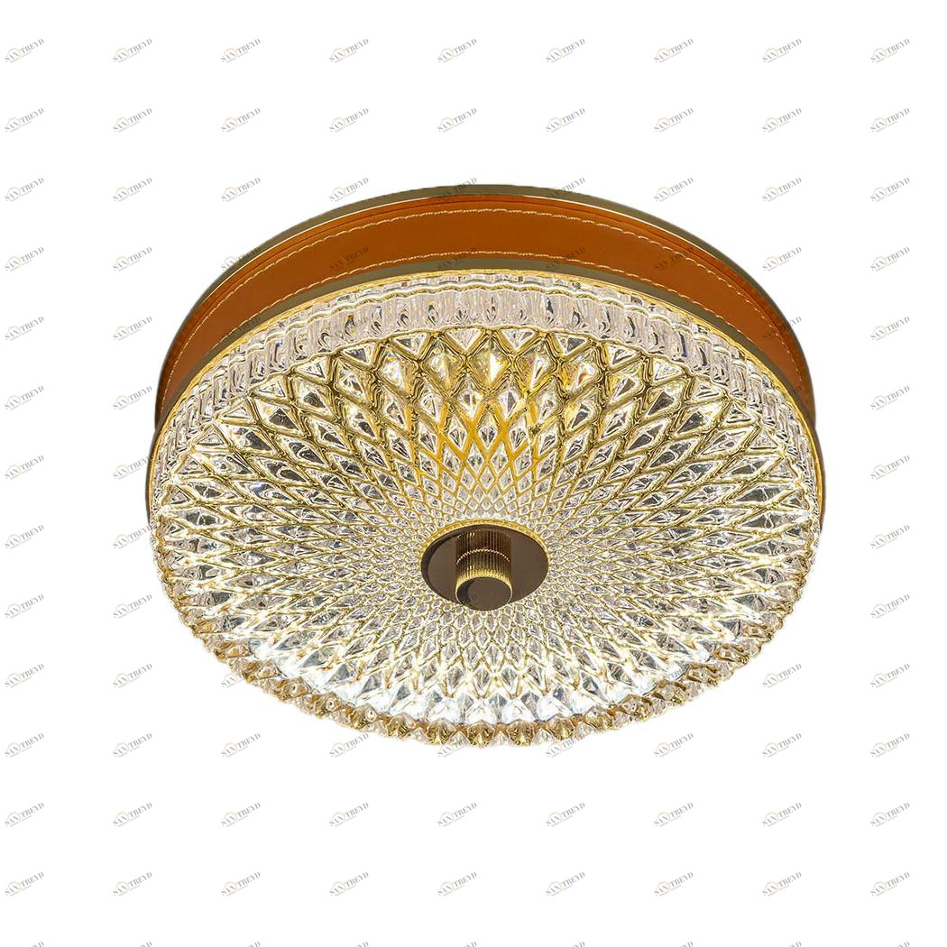 Светильник потолочный хрустальный D 22 см золотистый Frezia Light 120136 FREZIA LIGHT ДИЗАЙНЕРСКИЕ 00-3953648 Золото;прозрачный 