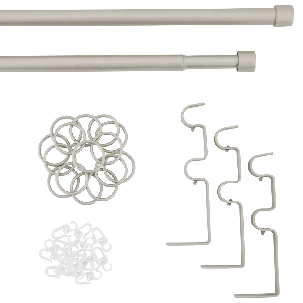 Карниз двухрядный раздвижной 160-320 см металл цвет стальной ORBIS STLM-2077601 - Вид №1