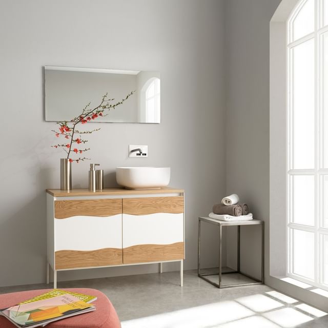 C525M2L70.101RV Тумба подвесная с 2 выдвижными ящиками 50 см A. e T. Italia TRACE Белый матовый - Дуб Италия AeT ITALIA - Вид №3