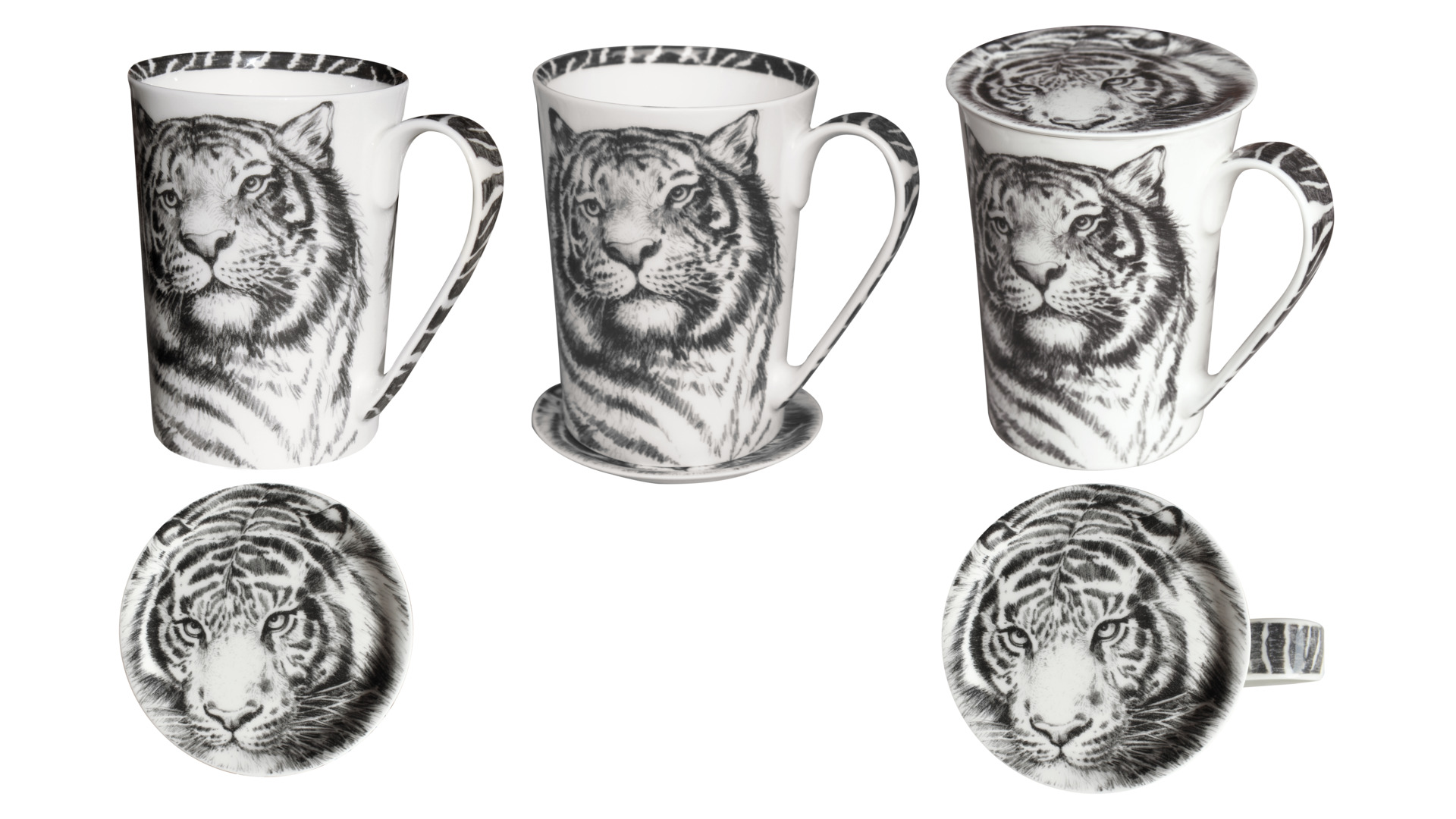 10640807 Taitu Кружка Taitu "Дикий нрав.Тигр" 450мл Фарфор костяной  - Вид №1