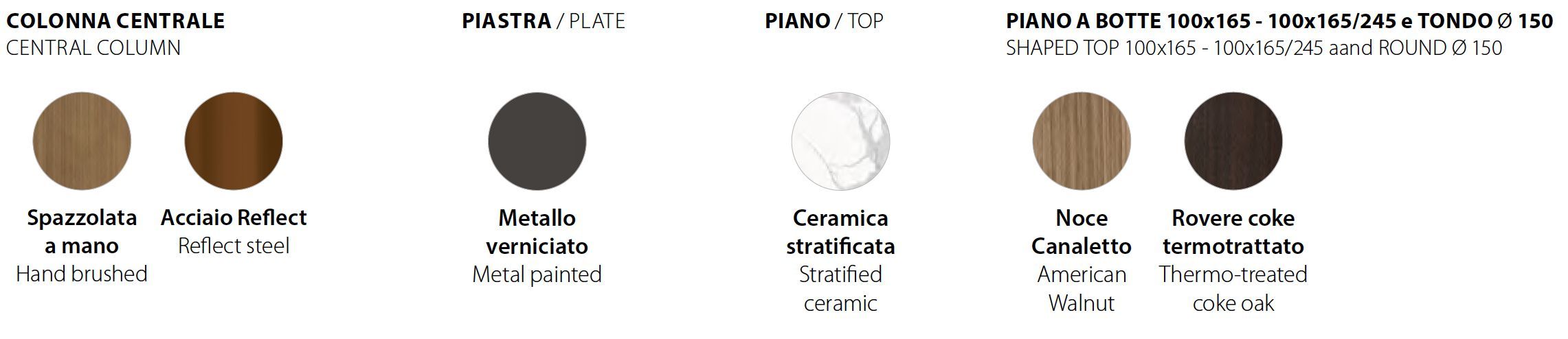 Фиксированный и выдвижной стол с керамической или деревянной столешницей RIFLESSI Sabino ARCH-00144073