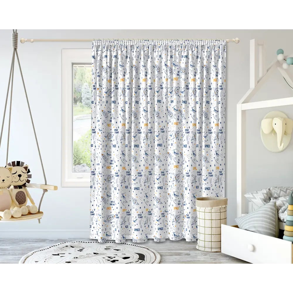 Штора на ленте Галактика 160x260 см цвет синий GARDEN STLM-2174676 - Вид №5