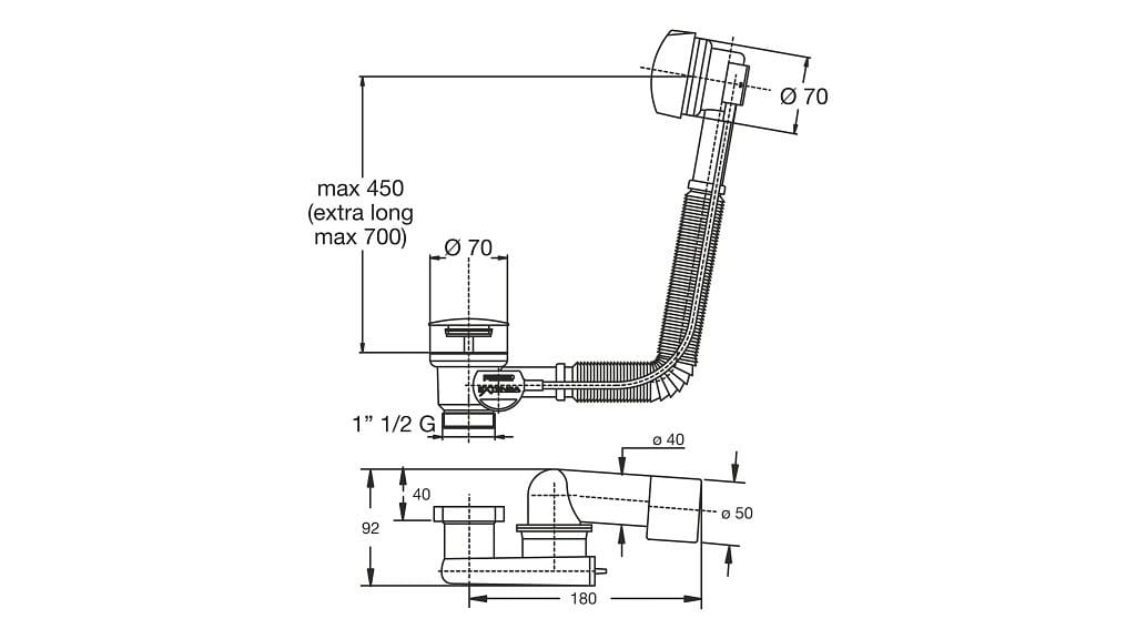 Хромированная латунная колонна для ванны Bonomini Extensa ARCH-00033757 - Вид №5