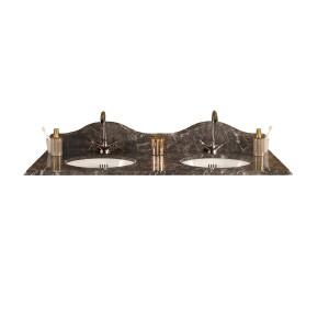 TCMAR15001WH Marble Top 1500 мм 2 x 1 отверстие под смеситель Thomas Crapper